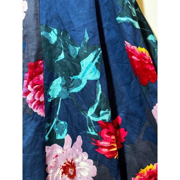 New Banana Republic Fit & Flare Floral Linen Blend Dress Pockets Boho romantic - Picture 5 of 11